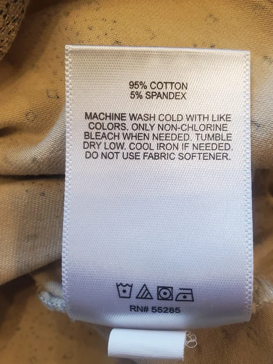 Express Men's Beige Tan Polo with Navy Geometric Print - Picture 4 of 5